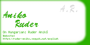 aniko ruder business card